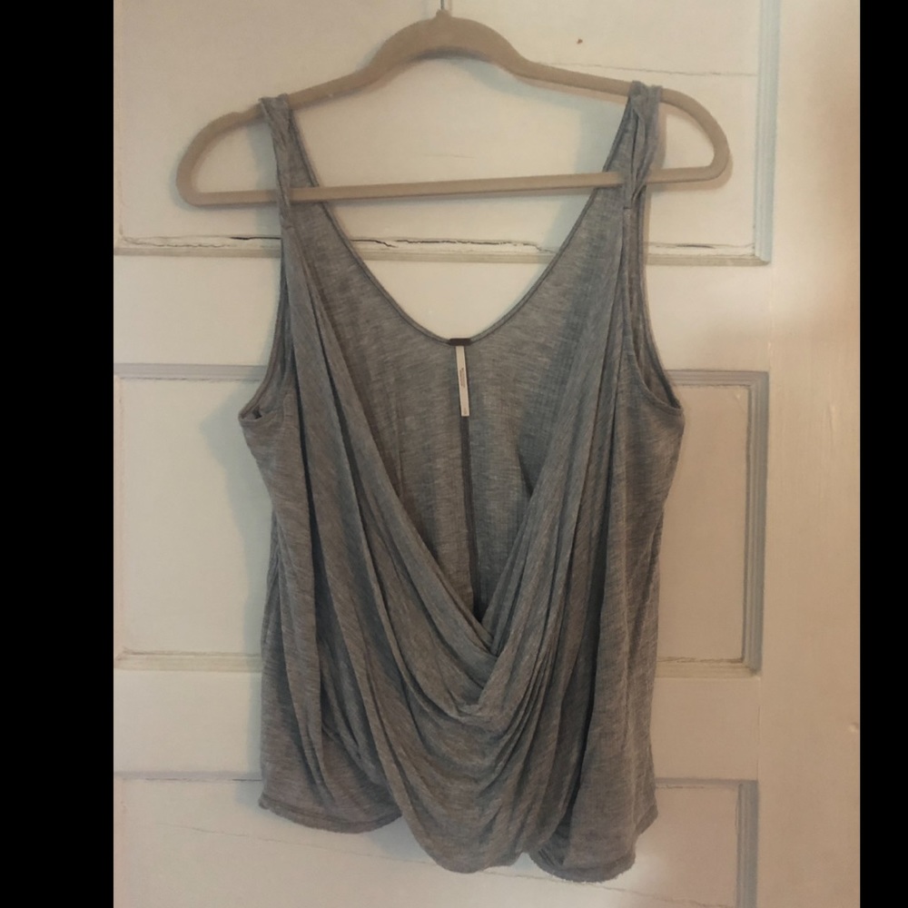 Free People Grey Flowy Tank Size Small